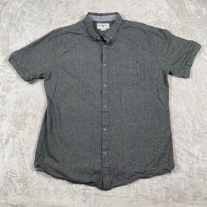 Billabong Mens XL Gray Cotton Blend Short Sleeve Button Down Casual Shirt